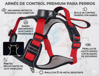 Arnes con Correa Retráctil